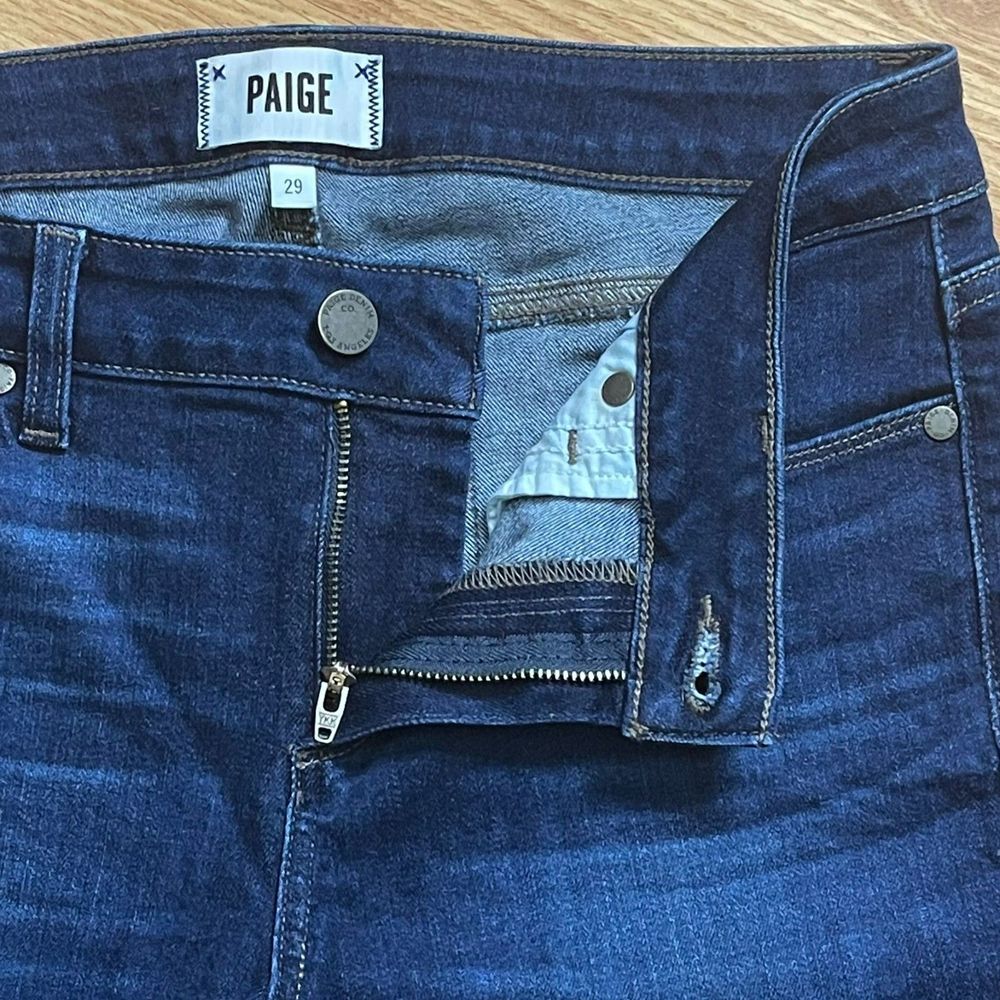 PAIGE Verdugo Ankle Jeans Women's Size 29 Denim Raw Hem Mid Rise Stretch Skinny - Picture 8 of 11